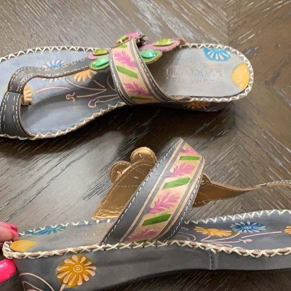 Spring Step L’Artiste gray leather toe loop sandal Size 38 /8.5 - Picture 13 of 17